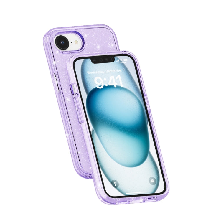 For iPhone 16e Shockproof Terminator Glitter Powder Phone Case(Purple) - free shipping - PMC TechLife - Order now!