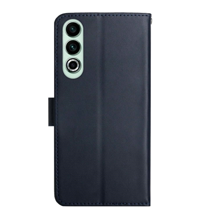 For OnePlus Nord CE4 Genuine Leather Fingerprint-proof Flip Phone Case(Blue) - OnePlus Cases by PMC TechLife | Online Shopping South Africa | PMC TechLife | Buy Now Pay Later Mobicred
