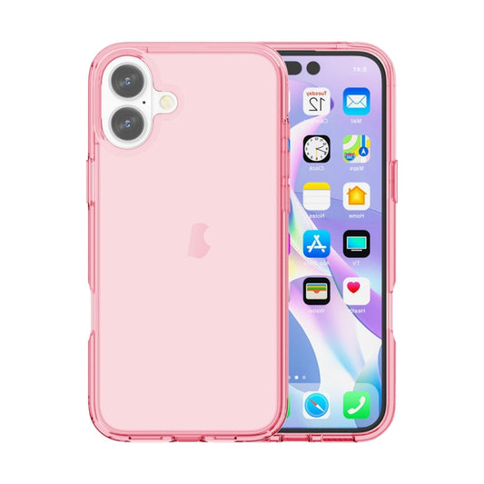 For iPhone 16 Shockproof Terminator Transparent Phone Case(Pink) - iPhone 16 Cases by PMC Jewellery | Online Shopping South Africa | PMC Jewellery | Buy Now Pay Later Mobicred