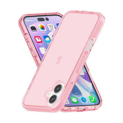 For iPhone 16 Shockproof Terminator Transparent Phone Case(Pink) - iPhone 16 Cases by PMC Jewellery | Online Shopping South Africa | PMC Jewellery | Buy Now Pay Later Mobicred