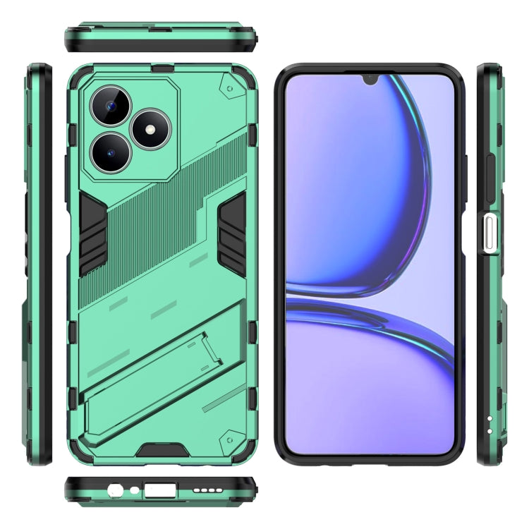 For Realme C53 4G Punk Armor 2 in 1 PC + TPU Phone Case with Holder(Green) - Realme Cases by PMC Jewellery | Online Shopping South Africa | PMC Jewellery | Buy Now Pay Later Mobicred