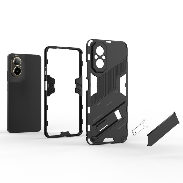 For Realme C67 4G Global Punk Armor 2 in 1 PC + TPU Phone Case with Holder(Grey) - Realme Cases by PMC Jewellery | Online Shopping South Africa | PMC Jewellery | Buy Now Pay Later Mobicred