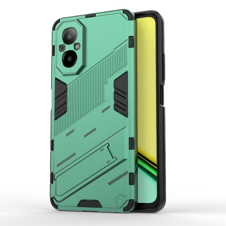 For Realme C67 4G Global Punk Armor 2 in 1 PC + TPU Phone Case with Holder(Green) - Realme Cases by PMC Jewellery | Online Shopping South Africa | PMC Jewellery | Buy Now Pay Later Mobicred