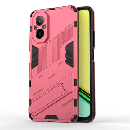 For Realme C67 4G Global Punk Armor 2 in 1 PC + TPU Phone Case with Holder(Light Red) - Realme Cases by PMC Jewellery | Online Shopping South Africa | PMC Jewellery | Buy Now Pay Later Mobicred