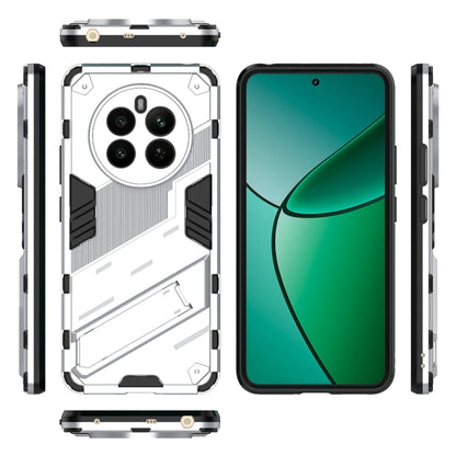 For Realme 12+ 5G Global Punk Armor 2 in 1 PC + TPU Phone Case with Holder(White) - Realme Cases by PMC Jewellery | Online Shopping South Africa | PMC Jewellery | Buy Now Pay Later Mobicred