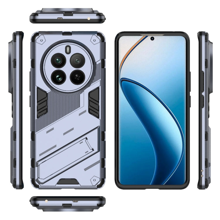 For Realme 12 Pro 5G Global Punk Armor 2 in 1 PC + TPU Phone Case with Holder(Grey) - Realme Cases by PMC Jewellery | Online Shopping South Africa | PMC Jewellery | Buy Now Pay Later Mobicred