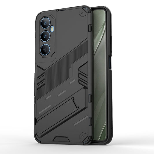 For Realme C65 4G Global Punk Armor 2 in 1 PC + TPU Phone Case with Holder(Black) - Realme Cases by PMC Jewellery | Online Shopping South Africa | PMC Jewellery | Buy Now Pay Later Mobicred