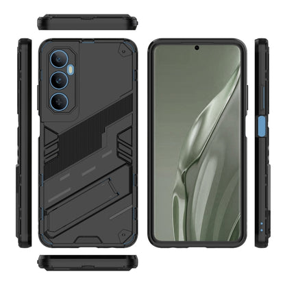 For Realme C65 4G Global Punk Armor 2 in 1 PC + TPU Phone Case with Holder(Black) - Realme Cases by PMC Jewellery | Online Shopping South Africa | PMC Jewellery | Buy Now Pay Later Mobicred