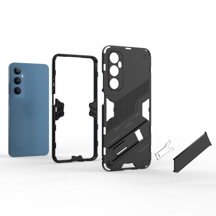 For Realme C65 4G Global Punk Armor 2 in 1 PC + TPU Phone Case with Holder(Blue) - Realme Cases by PMC Jewellery | Online Shopping South Africa | PMC Jewellery | Buy Now Pay Later Mobicred