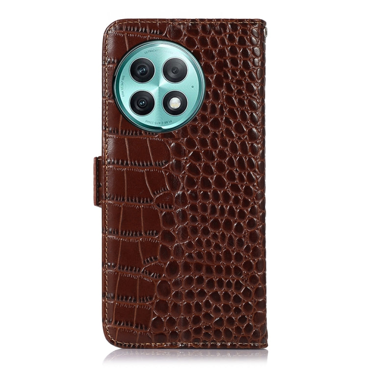 For OnePlus Ace 2 Pro Crocodile Top Layer Cowhide Leather Phone Case(Brown) - free shipping - PMC TechLife - Order now!