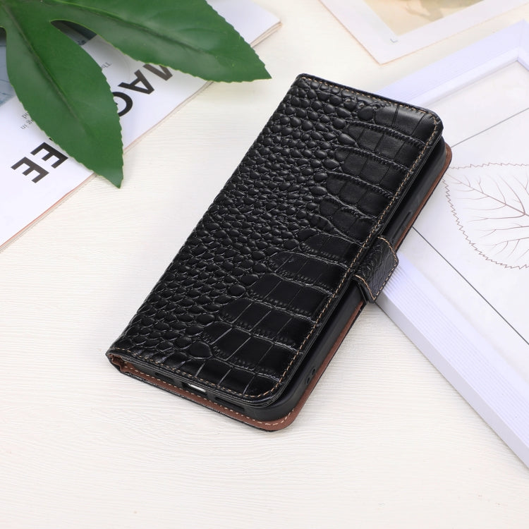 For OnePlus Nord 4 Crocodile Top Layer Cowhide Leather Phone Case(Black) - OnePlus Cases by PMC TechLife | Online Shopping South Africa | PMC TechLife | Buy Now Pay Later Mobicred