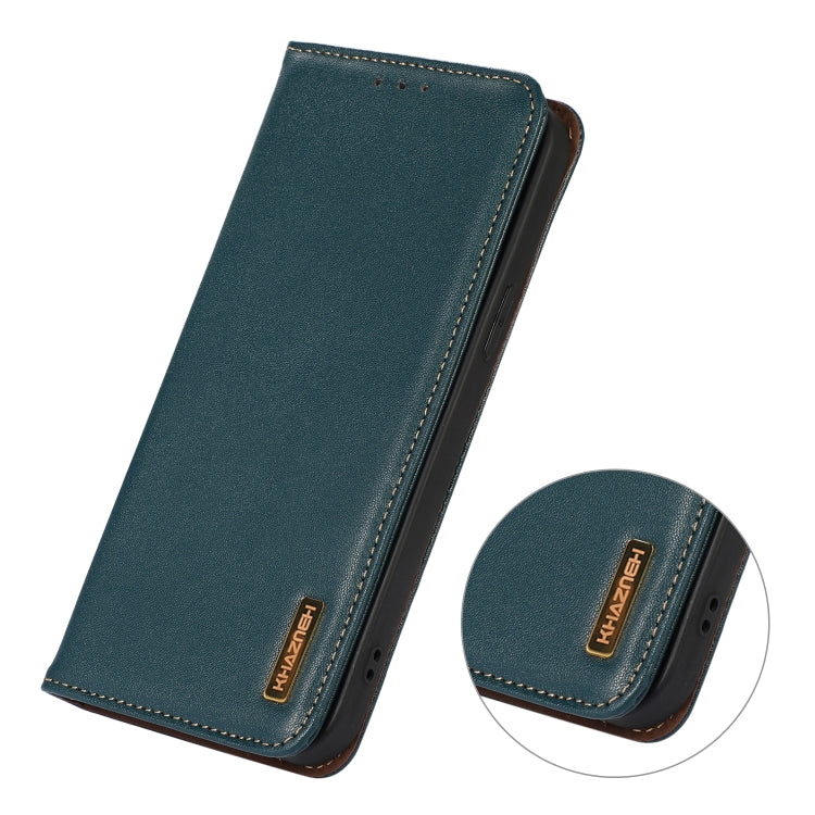 For OnePlus Ace 2 Pro KHAZNEH Nappa Top Layer Cowhide Leather Phone Case(Green) - OnePlus Cases by PMC TechLife | Online Shopping South Africa | PMC TechLife | Buy Now Pay Later Mobicred