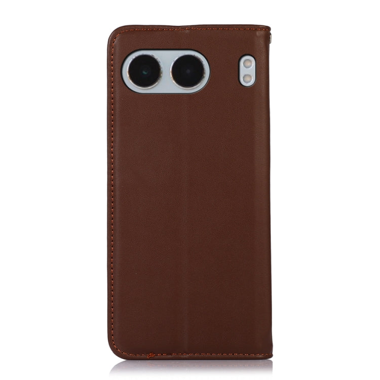 For OnePlus Nord 4 KHAZNEH Nappa Top Layer Cowhide Leather Phone Case(Brown) - OnePlus Cases by PMC TechLife | Online Shopping South Africa | PMC TechLife | Buy Now Pay Later Mobicred