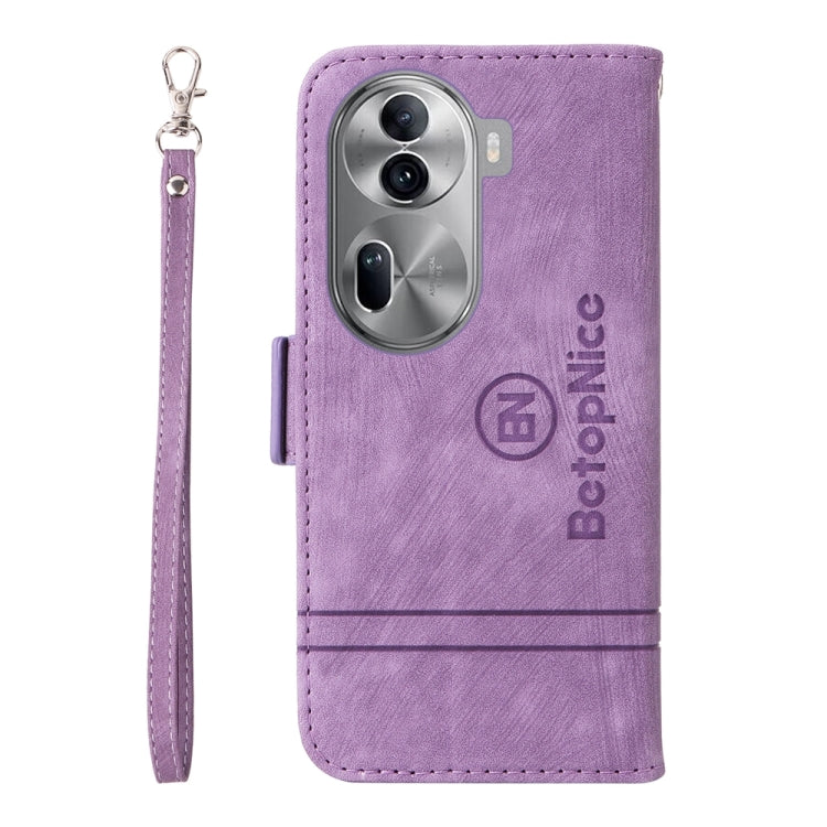 For OPPO Reno11 Pro 5G Global BETOPNICE Dual-side Buckle Leather Phone Case(Purple) - Reno11 Pro Cases by BETOPNICE | Online Shopping South Africa | PMC Jewellery | Buy Now Pay Later Mobicred