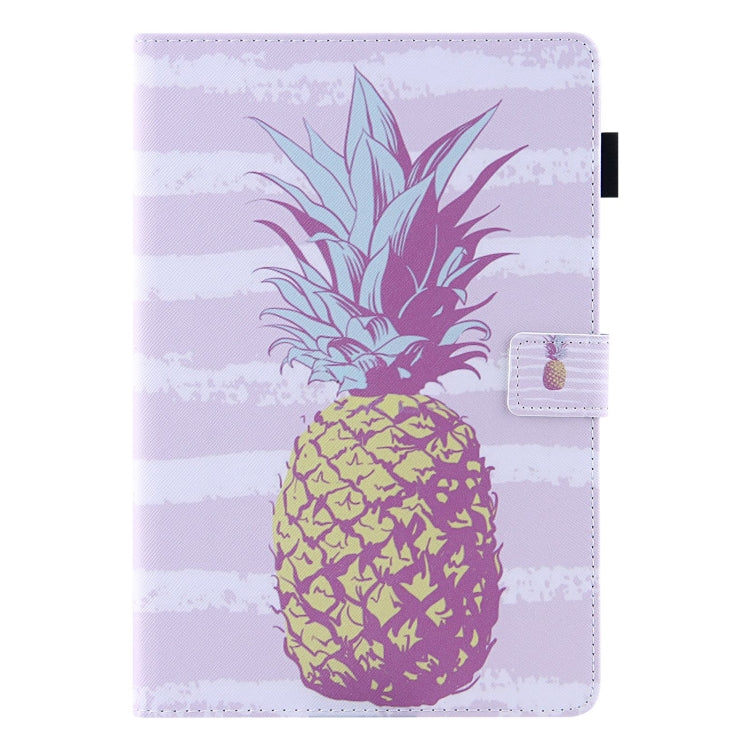 For Amazon Fire Max 11 2023 Colored Drawing Leather Smart Tablet Case(Gold Pineapple) - Amazon by PMC TechLife | Online Shopping South Africa | PMC TechLife | Buy Now Pay Later Mobicred