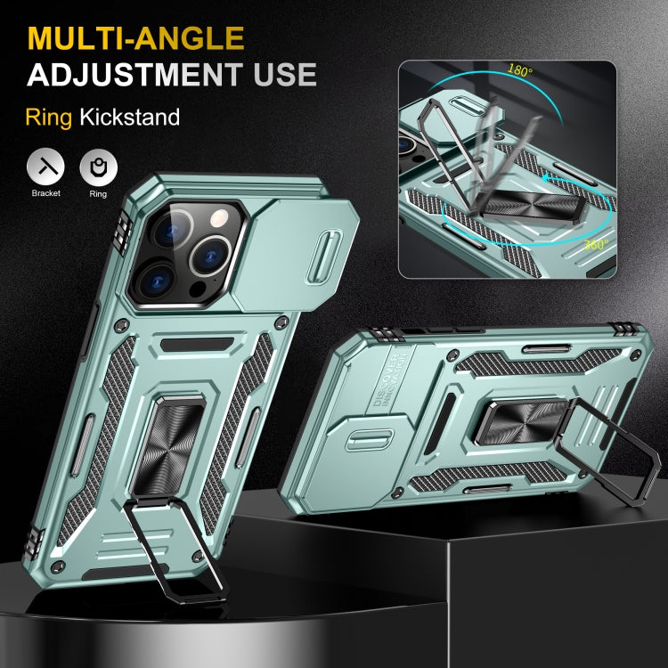 For iPhone 16 Pro Max Armor PC + TPU Camera Shield Phone Case(Alpine Green) - iPhone 16 Pro Max Cases by PMC TechLife | Online Shopping South Africa | PMC TechLife | Buy Now Pay Later Mobicred