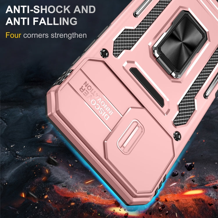 For iPhone 16 Armor PC + TPU Camera Shield Phone Case(Rose Gold) - iPhone 16 Cases by PMC Jewellery | Online Shopping South Africa | PMC Jewellery | Buy Now Pay Later Mobicred