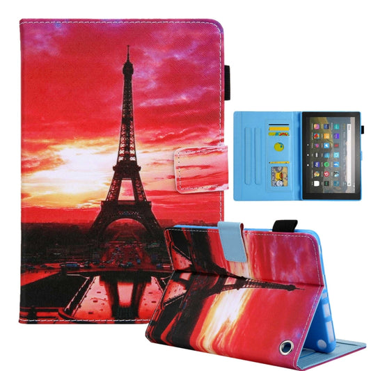 For Amazon Fire Max 11 2023 Colored Drawing Leather Smart Tablet Case(Evening Tower) - Amazon by PMC Jewellery | Online Shopping South Africa | PMC Jewellery | Buy Now Pay Later Mobicred