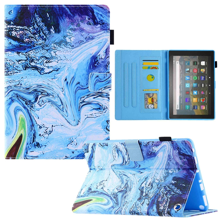 For Amazon Fire Max 11 2023 Colored Drawing Leather Smart Tablet Case(Blue Time) - Amazon by PMC TechLife | Online Shopping South Africa | PMC TechLife | Buy Now Pay Later Mobicred