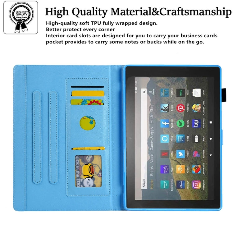 For Amazon Fire Max 11 2023 Colored Drawing Leather Smart Tablet Case(Blue Time) - Amazon by PMC TechLife | Online Shopping South Africa | PMC TechLife | Buy Now Pay Later Mobicred