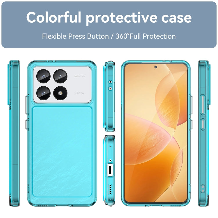 For Xiaomi Redmi K70 Pro Candy Series TPU Phone Case(Transparent Blue) - K70 Pro Cases by PMC Jewellery | Online Shopping South Africa | PMC Jewellery | Buy Now Pay Later Mobicred