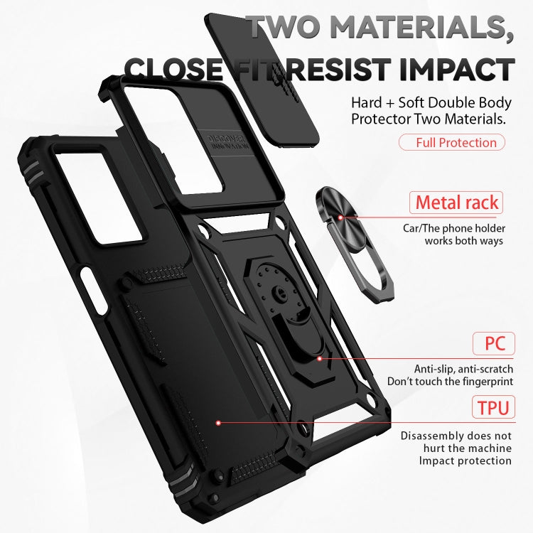 For OPPO A57 Sliding Camshield Holder Phone Case(Black) - OPPO Cases by PMC Jewellery | Online Shopping South Africa | PMC Jewellery | Buy Now Pay Later Mobicred