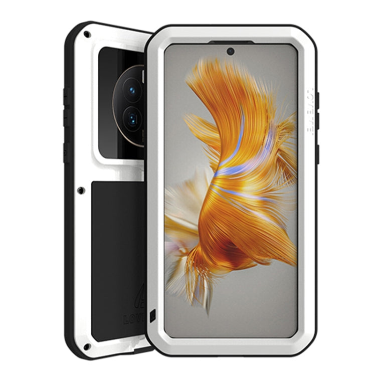 For Huawei Mate 50 Pro LOVE MEI POWERFUL Metal Shockproof Life Waterproof Dustproof Phone Case(White) - Huawei Cases by LOVE MEI | Online Shopping South Africa | PMC Jewellery | Buy Now Pay Later Mobicred