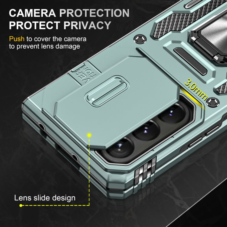 For Samsung Galaxy Z Fold5 5G Armor PC + TPU Camera Shield Phone Case(Alpine Green) - Galaxy Z Fold5 Cases by PMC TechLife | Online Shopping South Africa | PMC TechLife