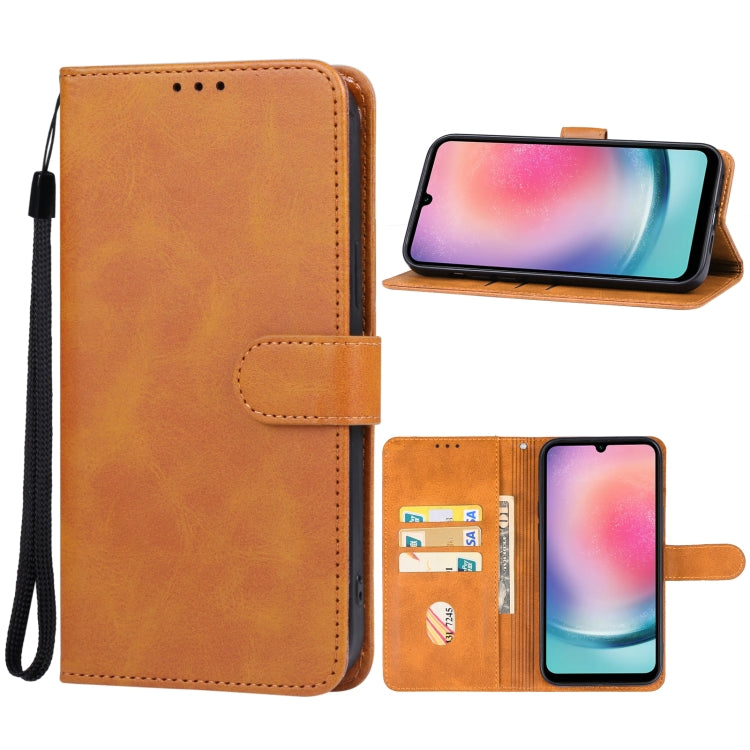 For Samsung Galaxy A25 5G Global Leather Phone Case(Brown) - Galaxy Phone Cases by PMC Jewellery | Online Shopping South Africa | PMC Jewellery