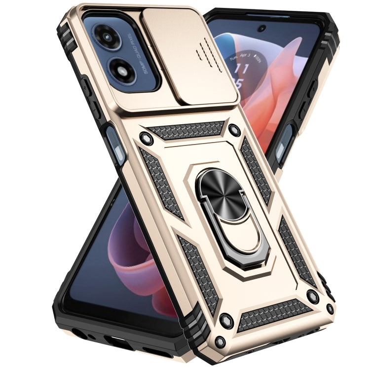 For Motorola Moto G Play 5G 2024 Sliding Camshield Holder Phone Case(Gold) - Motorola Cases by PMC Jewellery | Online Shopping South Africa | PMC Jewellery | Buy Now Pay Later Mobicred