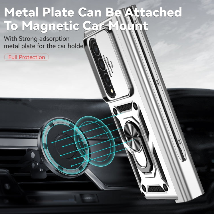 For Samsung Galaxy Z Fold4 Sliding Camshield Holder Phone Case(Silver) - Galaxy Z Fold4 5G Cases by PMC TechLife | Online Shopping South Africa | PMC TechLife