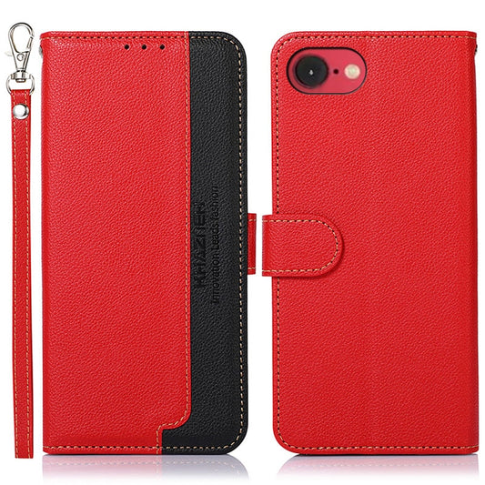 For iPhone 16e KHAZNEH Litchi Texture Leather RFID Phone Case(Red) - iPhone 16e Cases by PMC Jewellery | Online Shopping South Africa | PMC Jewellery | Buy Now Pay Later Mobicred