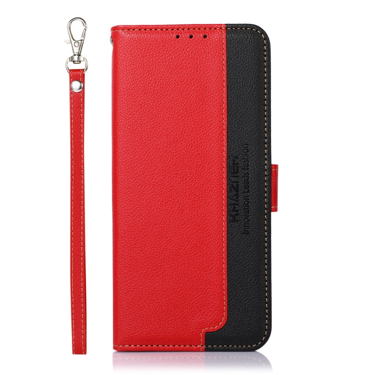 For iPhone 16e KHAZNEH Litchi Texture Leather RFID Phone Case(Red) - iPhone 16e Cases by PMC TechLife | Online Shopping South Africa | PMC TechLife | Buy Now Pay Later Mobicred