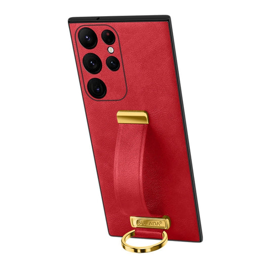 For Samsung Galaxy S24 Ultra 5G SULADA PC Hybrid Leather Texture Skin Feel Shockproof Phone Case(Red) - Galaxy S24 Ultra 5G Cases by SULADA | Online Shopping South Africa | PMC Jewellery | Buy Now Pay Later Mobicred