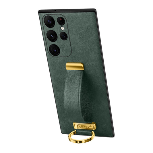 For Samsung Galaxy S24 Ultra 5G SULADA PC Hybrid Leather Texture Skin Feel Shockproof Phone Case(Green) - Galaxy S24 Ultra 5G Cases by SULADA | Online Shopping South Africa | PMC Jewellery | Buy Now Pay Later Mobicred