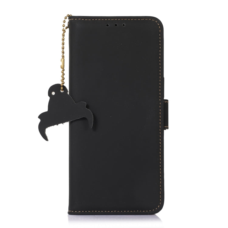 For Huawei Nova 11 Genuine Leather Magnetic RFID Leather Phone Case(Black) - Huawei Cases by PMC TechLife | Online Shopping South Africa | PMC TechLife | Buy Now Pay Later Mobicred