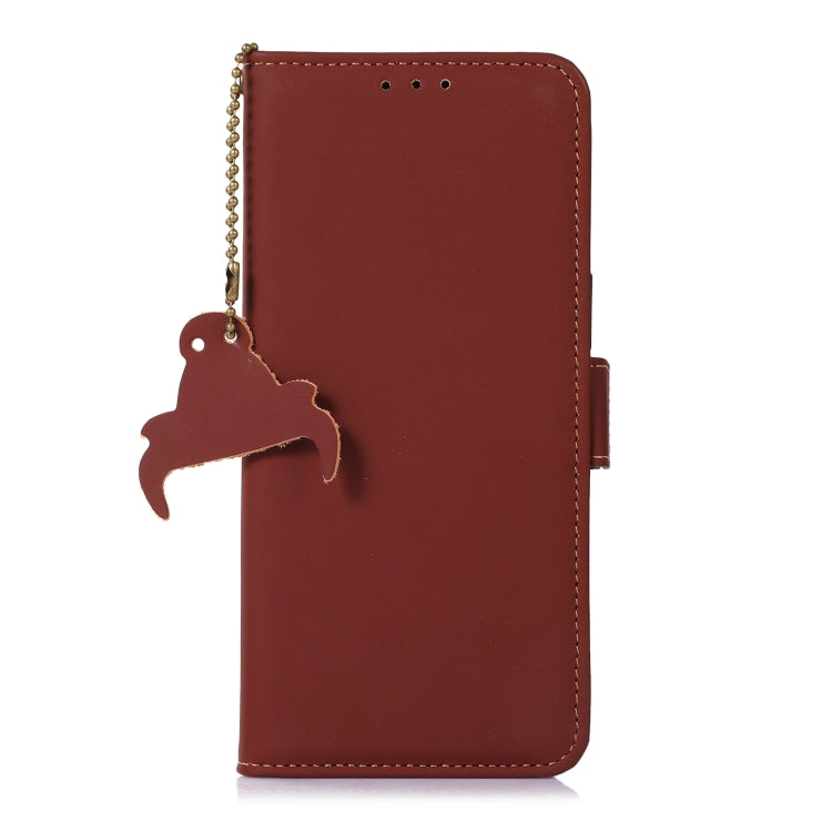 For Huawei Nova 11 Genuine Leather Magnetic RFID Leather Phone Case(Coffee) - Huawei Cases by PMC TechLife | Online Shopping South Africa | PMC TechLife | Buy Now Pay Later Mobicred