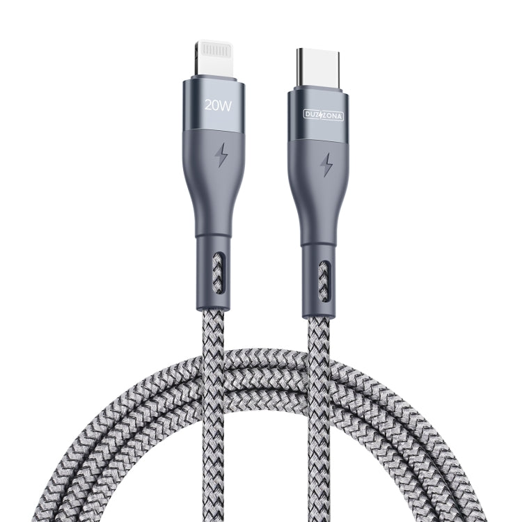 DUZZONA A1 PD 20W Type-C to 8 Pin Fast Charging Data Cable, Length:3m(Grey) - 2 in 1 Cable by DUZZONA | Online Shopping South Africa | PMC Jewellery | Buy Now Pay Later Mobicred