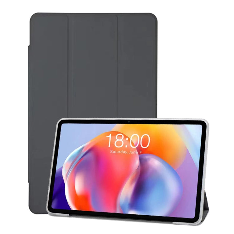 For Teclast T40S 3-Fold Holder Folio Leather Tablet Smart Case(Grey) - Teclast by TECLAST | Online Shopping South Africa | PMC TechLife | Buy Now Pay Later Mobicred