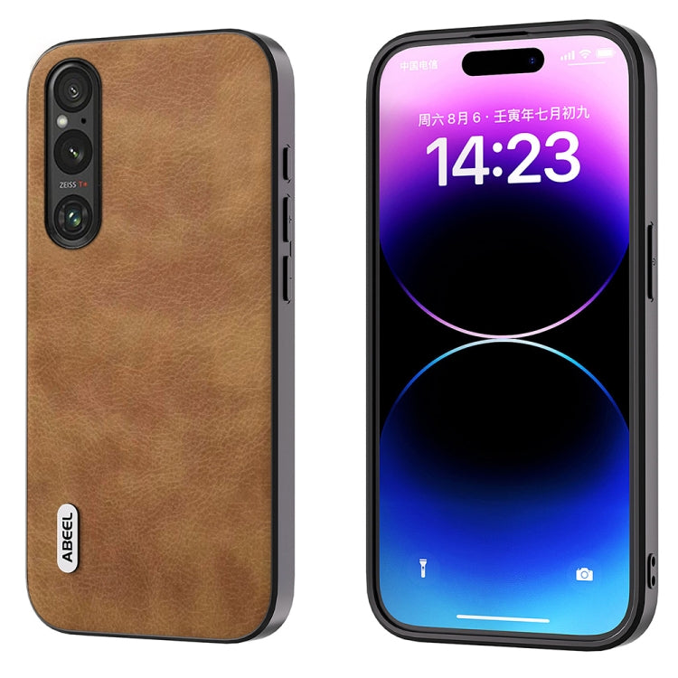 For Sony Xperia 1 V ABEEL Retro Litchi Texture PU Phone Case(Brown) - free shipping - PMC TechLife - Order now!