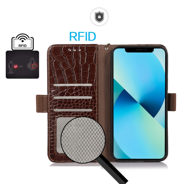For Huawei Mate 60 Pro Crocodile Top Layer Cowhide Leather Phone Case(Brown) - Huawei Cases by PMC TechLife | Online Shopping South Africa | PMC TechLife | Buy Now Pay Later Mobicred
