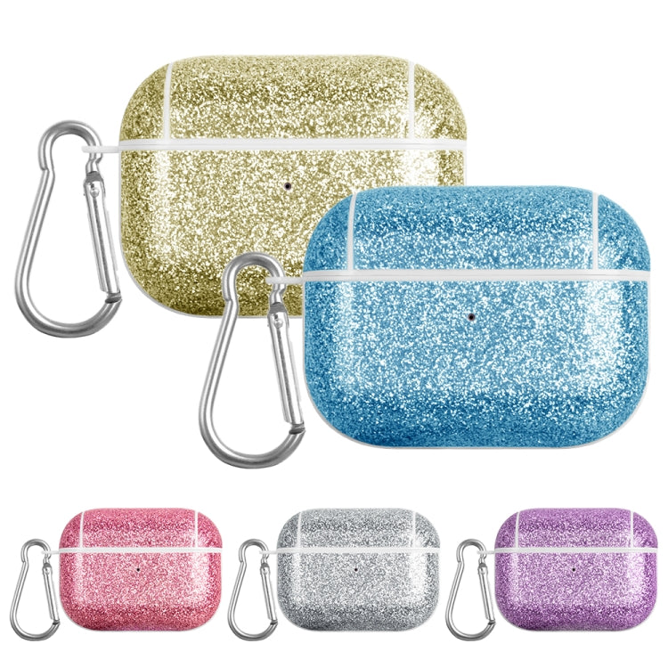 For AirPods 1 / 2 Glitter Powder Skin Texture PC TWS Earphone Case(Blue) - For AirPods 1/2 by PMC Jewellery | Online Shopping South Africa | PMC Jewellery | Buy Now Pay Later Mobicred