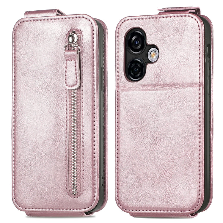 For Ulefone Note 16 Pro Zipper Wallet Vertical Flip Leather Phone Case(Rose Gold) - Ulefone Cases by PMC Jewellery | Online Shopping South Africa | PMC Jewellery | Buy Now Pay Later Mobicred