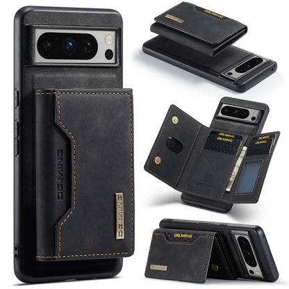 For Google Pixel 8 Pro DG.MING M2 Series 3-Fold Multi Card Bag + Magnetic Phone Case(Black) - Google Cases by DG.MING | Online Shopping South Africa | PMC Jewellery | Buy Now Pay Later Mobicred