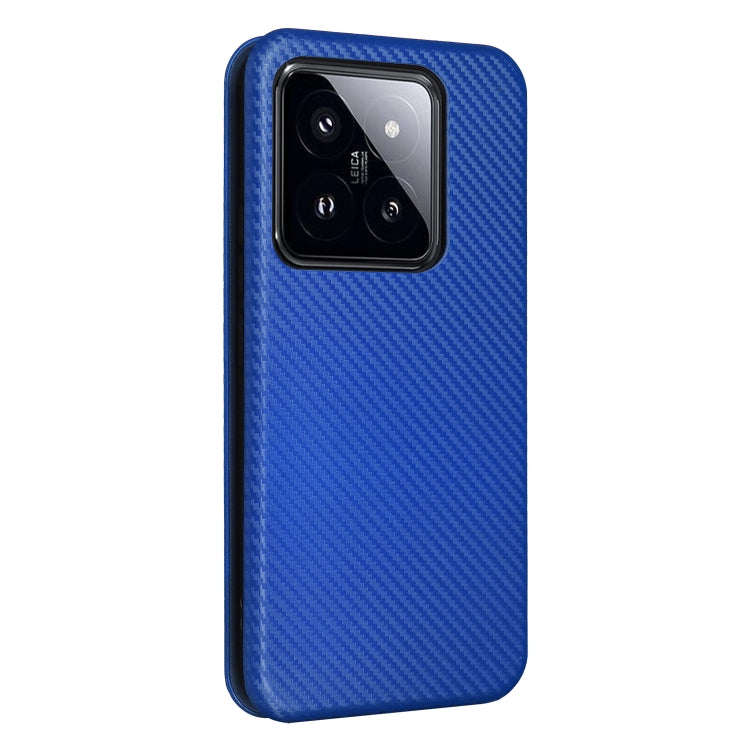 For Xiaomi 14 Pro Carbon Fiber Texture Flip Leather Phone Case(Blue) - 14 Pro Cases by PMC TechLife | Online Shopping South Africa | PMC TechLife