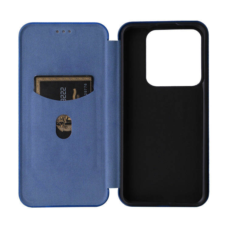 For Xiaomi 14 Pro Carbon Fiber Texture Flip Leather Phone Case(Blue) - 14 Pro Cases by PMC TechLife | Online Shopping South Africa | PMC TechLife