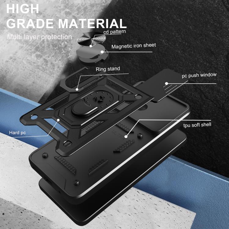 For Motorola Moto G15 Sliding Camera Cover Design TPU+PC Phone Case(Black) - free shipping - PMC TechLife - Order now!