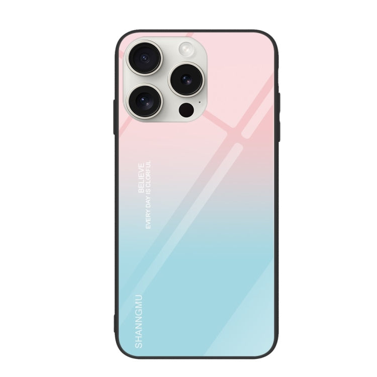 For iPhone 16 Pro Colorful Painted Glass Phone Case(Blue Sky) - iPhone 16 Pro Cases by PMC TechLife | Online Shopping South Africa | PMC TechLife | Buy Now Pay Later Mobicred