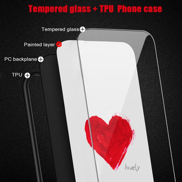 For iPhone 16 Plus Colorful Painted Glass Phone Case(Golden Love) - iPhone 16 Plus Cases by PMC TechLife | Online Shopping South Africa | PMC TechLife | Buy Now Pay Later Mobicred