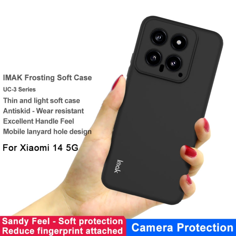 For Xiaomi 14 5G IMAK UC-3 Series Shockproof Frosted TPU Protective Phone Case(Black) - 14 Cases by imak | Online Shopping South Africa | PMC Jewellery | Buy Now Pay Later Mobicred